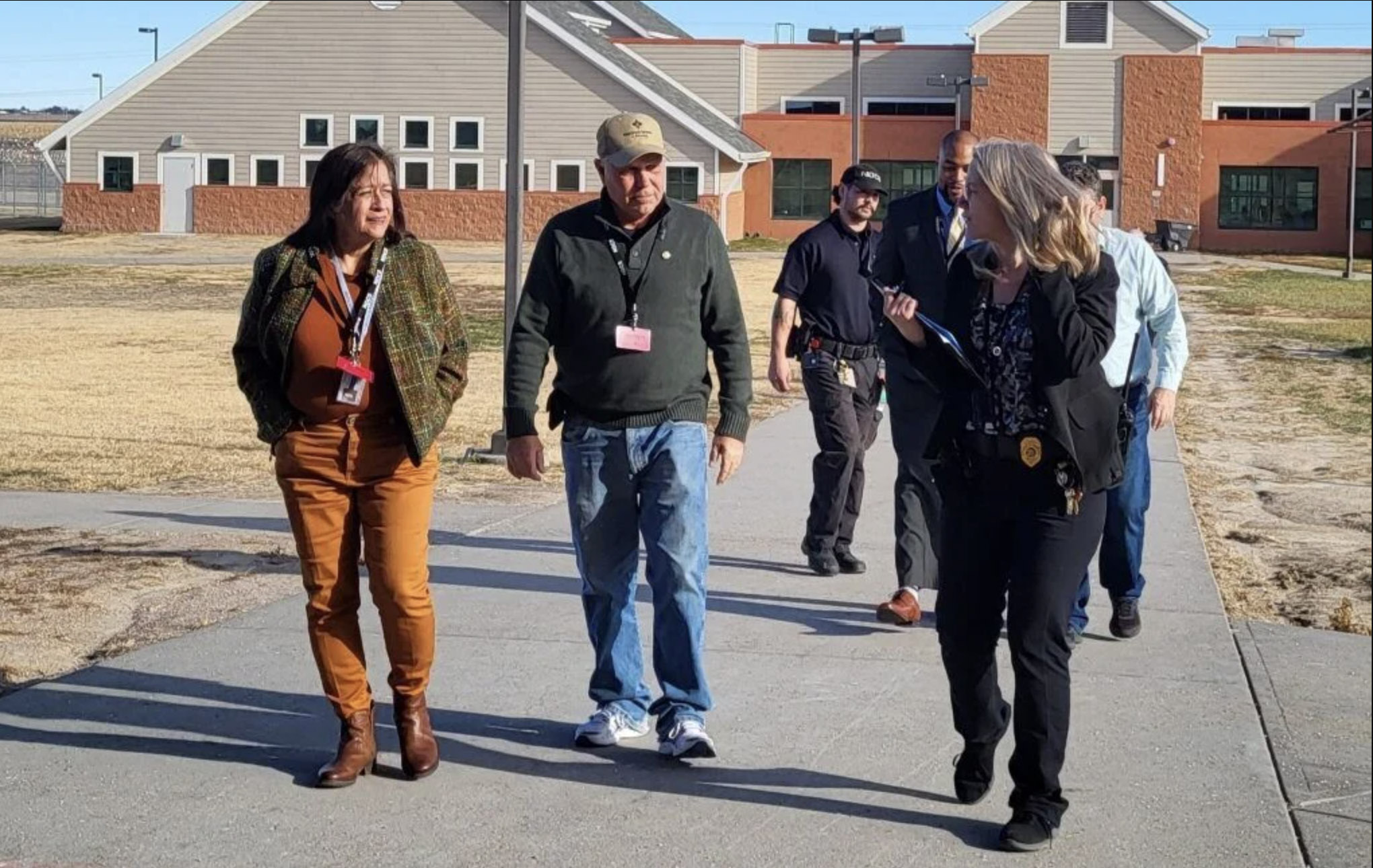 State Sen. Margo Juarez of Omaha, left, tours the McCook ICE detention center, nicknamed “Cornhusker Clink,” on Monday, Dec. 15, 2025.